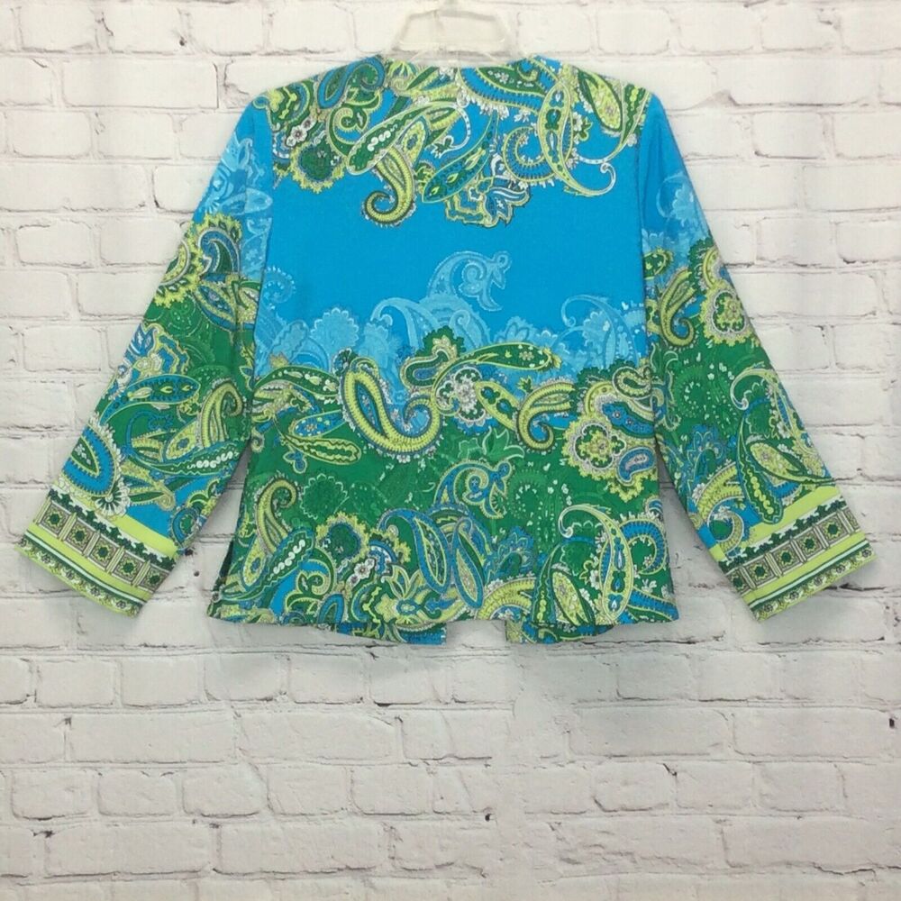 Chico's Open Front Blazer Jacket Women's Sz 0 (XS/4) Paisley Lightweight Casual - Picture 8 of 12